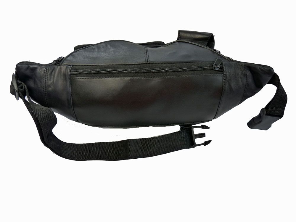 Extra Large Leather Bumbags Soft Black Leather Bum Bag Up To 52 inch